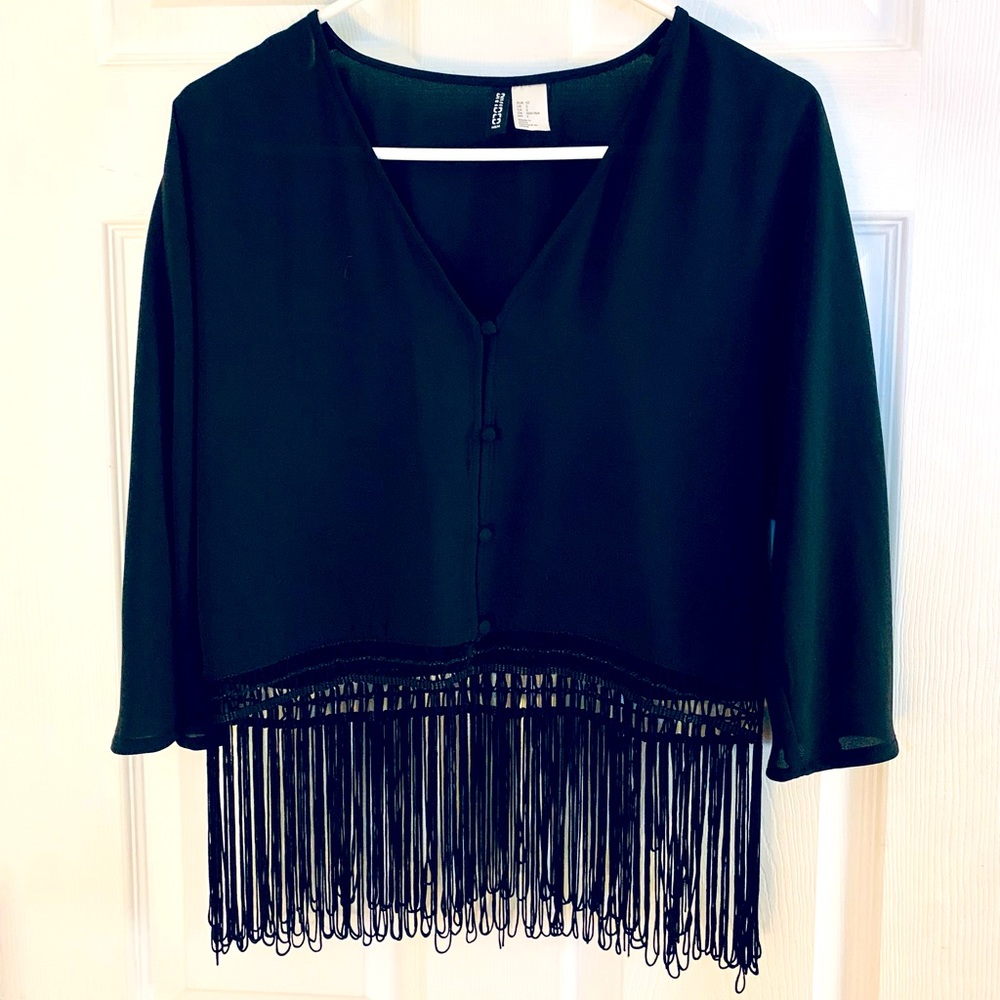 Fringe Button Down Blouse